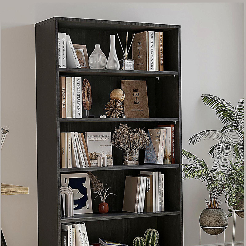 Bibliothèque 5 niveaux, Gris, (5 tablettes) H 59,8 po x l 33 po x P 11,6 po