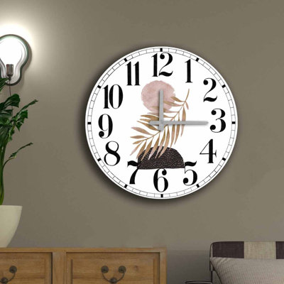 Horloge murale décorative élégante, 19,7 po de diamètre, 100% panneau de fibres à densité moyenne avec une épaisseur de 0,2 po | Nécessite 1 pile AA (non incluse) | Parfait pour la décoration intérieure, l'esthétique moderne et l'élégance intemporelle