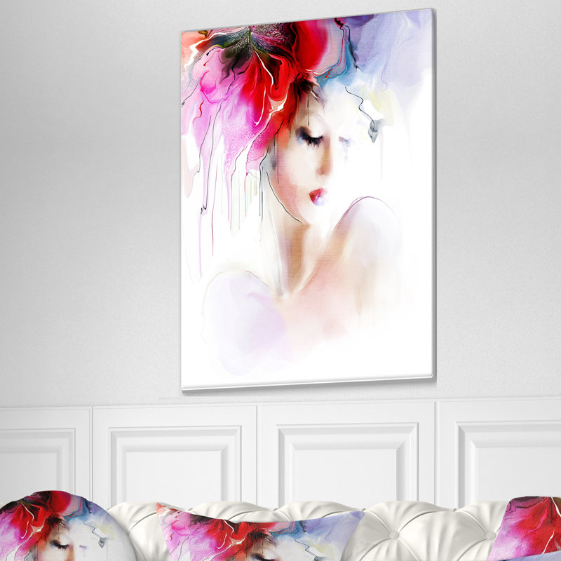 « mode femme illustration numérique », impression sur toile tendue, H 20 po x l 12 po x P 1po, Toile tendue