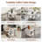 47.2" Convertible Drop-Leaf Expandable Coffee Table with Curved Metal Locking Caster Base in  Fir Core Wood |  Double-Tier Storage Rolling Center Table for Small Apartment & Living Room-1255823634
