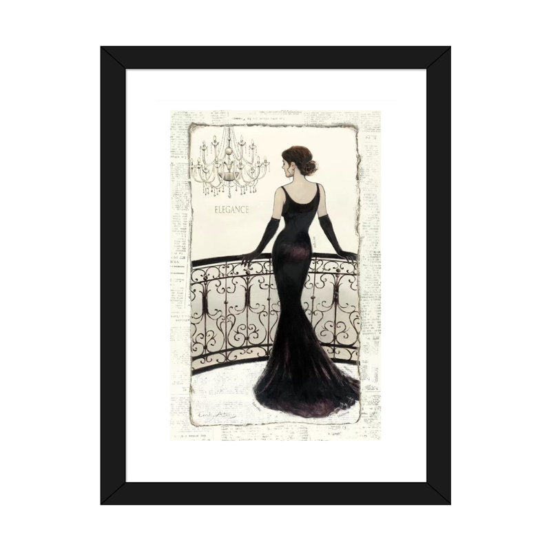 La belle noire par Emily Adams - reproduction d'art, H 32 po x l 24 po x P 1 po, Papier encadré noir