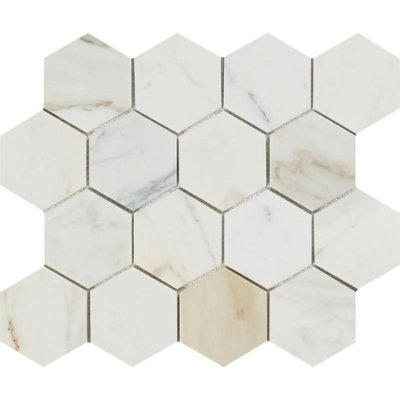 3 in. x 3 in. Honeycomb Stone Tile