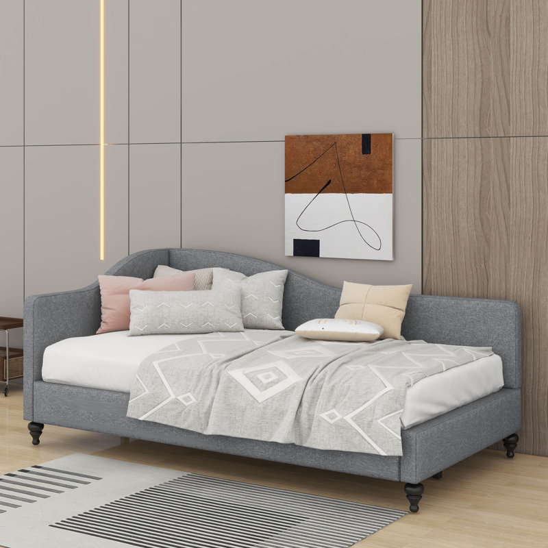 Twin Size L-Shaped Daybed, Gray, Twin