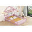 Lit en bois avec rampes et tête de lit détachable en forme de maison, lit double avec support pour enfants, structure de maison de jeu de style Montessori pour filles, rose-29099158-29099156
