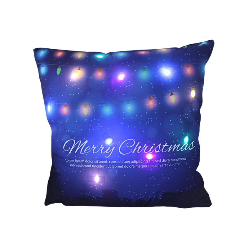 Christmas LED Pillows Holiday Gifts LED Pillows That Can Flash Or Stay On Two Mode Switching  Printed Sofa Pillows Cushions Pillowcases