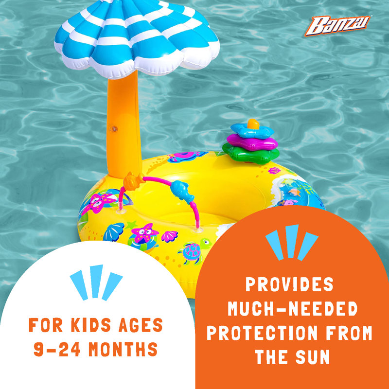 Banzai Round Inflatable Pool 25 H x 24 W x 26 L , with Pump Included