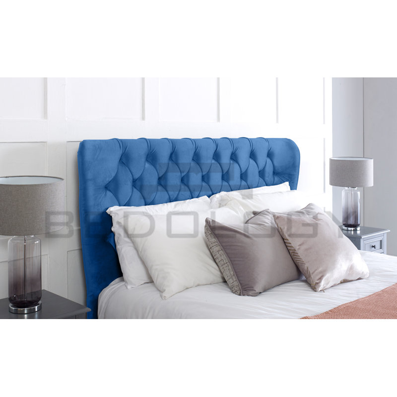 Jayvion Upholstered Bed, Single (90x190cm), Blue