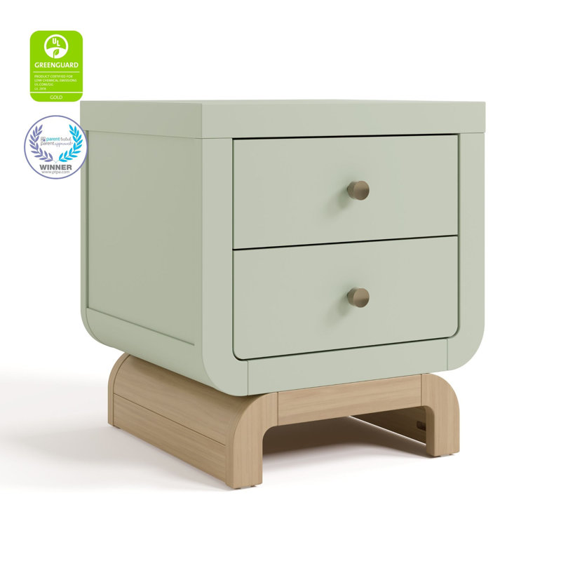 Santorini 2 Drawer Nightstand, Sage