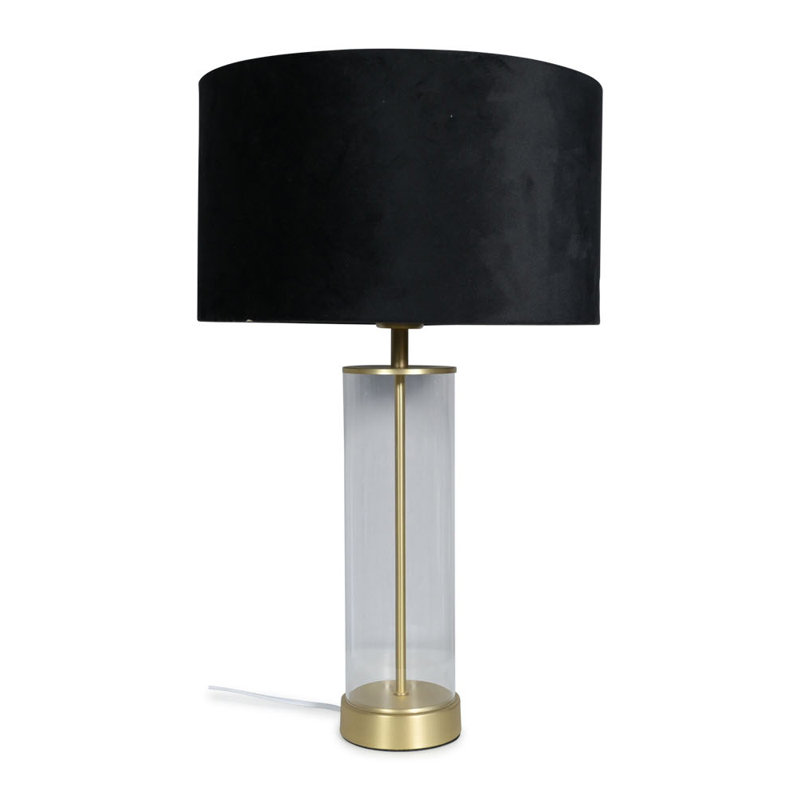 Simonetta Glass Table Lamp, Gold, Yes, Black