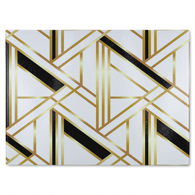 Art Deco Glass Chopping Board, 28cm L x 20cm W