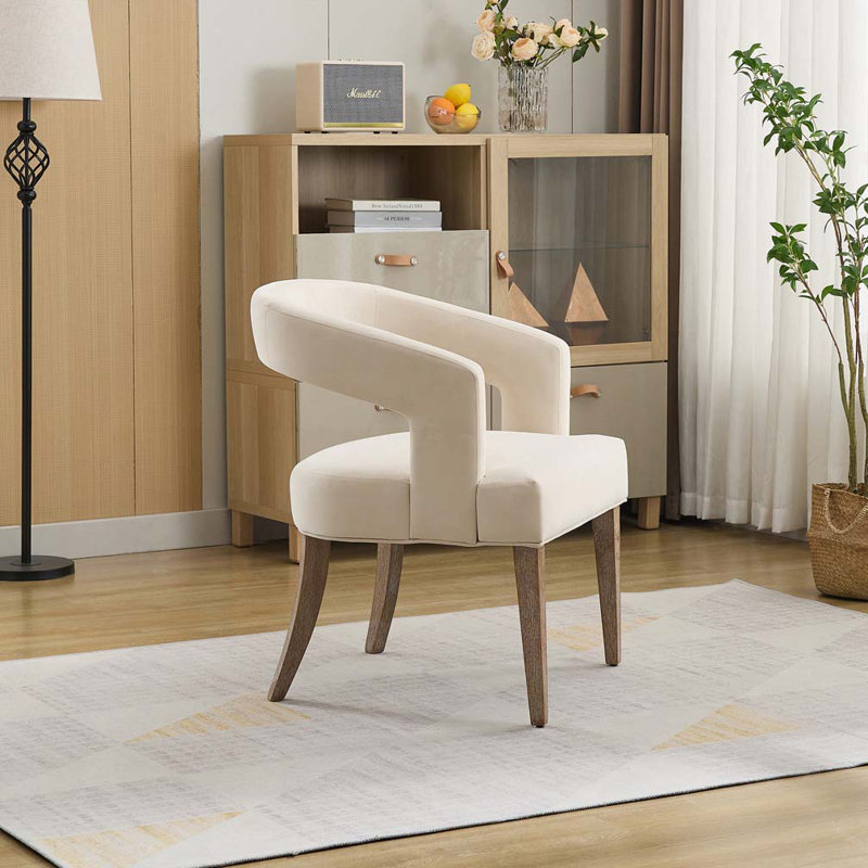 Chaises de salle à manger rembourrées, Beige