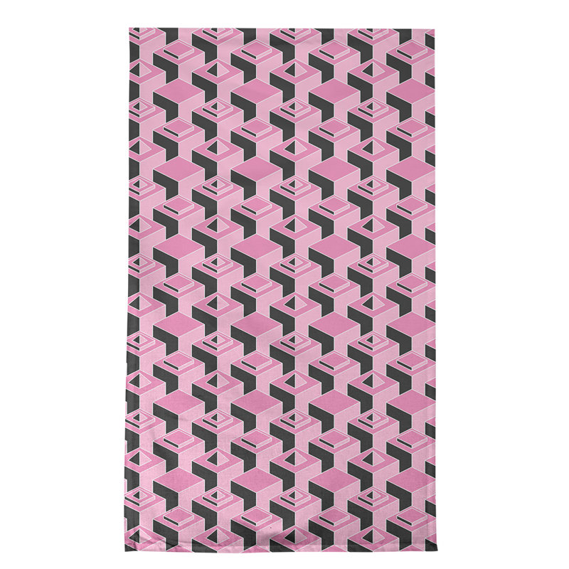 Patricia Geoffrey Tea Towel Kitchen Towel, Light Pink/Black, Cotton Twill