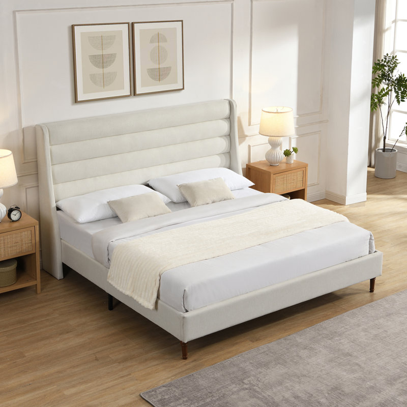 Upholstered Platform Bed, King