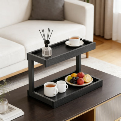 Étagère de rangement à 2 niveaux pour comptoir, étagère à épices polyvalente et rangement pour la cuisine, la salle de bain, le bureau et la station café