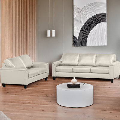 Ensemble de salon en cuir véritable 2 pièces Deboer
