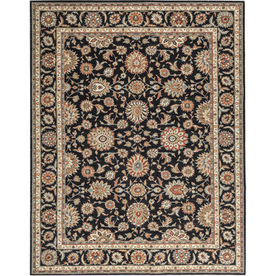 Hand-Knotted High-Quality Black Area Rug