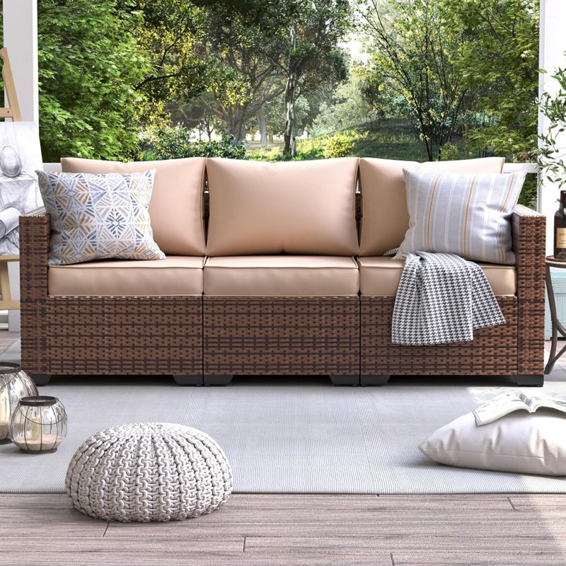 Extendable Acacia Wood Outdoor Sofa