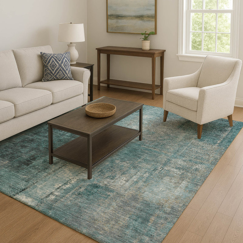 Premium Machine Washable Mouton AMF1980 Abstract Rug, Rectangle 3' x 5'