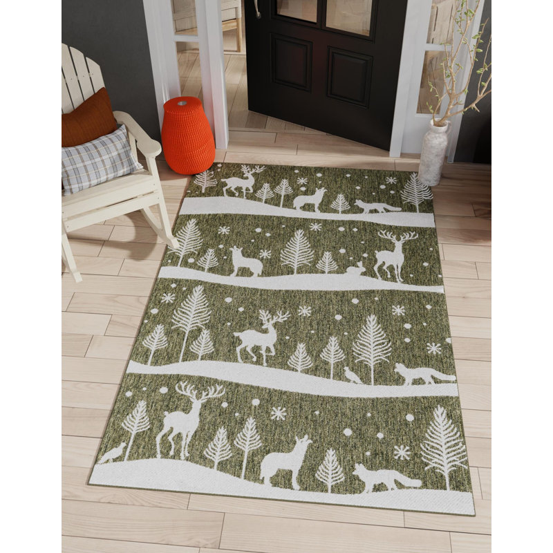 The Holiday Aisle Kazden Indoor/Outdoor Area Rug, Rectangle 2' x 3'1"
