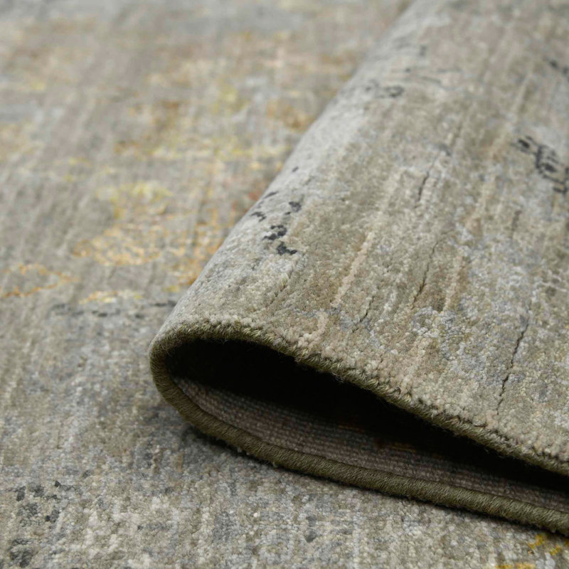 Tapis brun clair noué à la main Burtonsville, Rectangle 8 pi x 10 pi