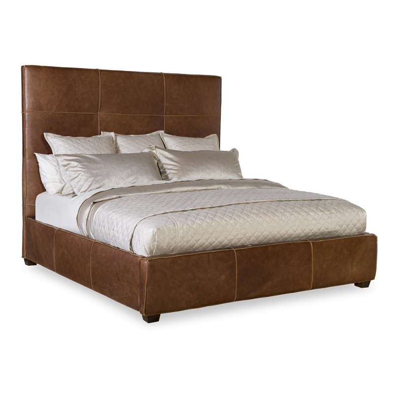 Maitland Smith Upholstery Leather Standard Bed, King