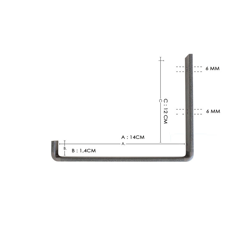 Tablette en bois massif d'épinette Mccartney, H 6,3 po x l 15,7 po x P 5 po, Noyer