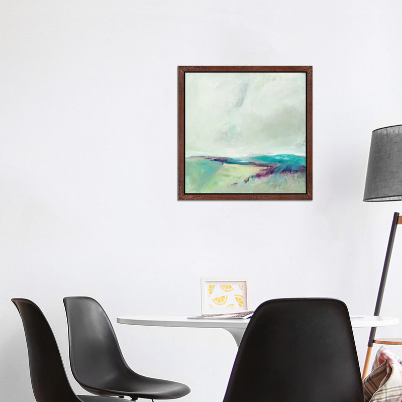 Crossing Spaces by Alice Sheridan - Floater Frame Painting on Canvas, 93.98 cm H x 93.98 cm W, Brown Framed