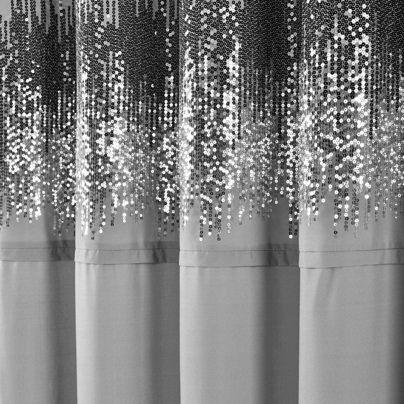 Marsham Polyester Shower Curtain, Dark Grey/Black