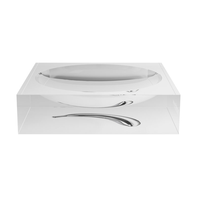Chrome Banana White Acrylic Candy Catchall Dish, 8"W x 8"D x 2"H