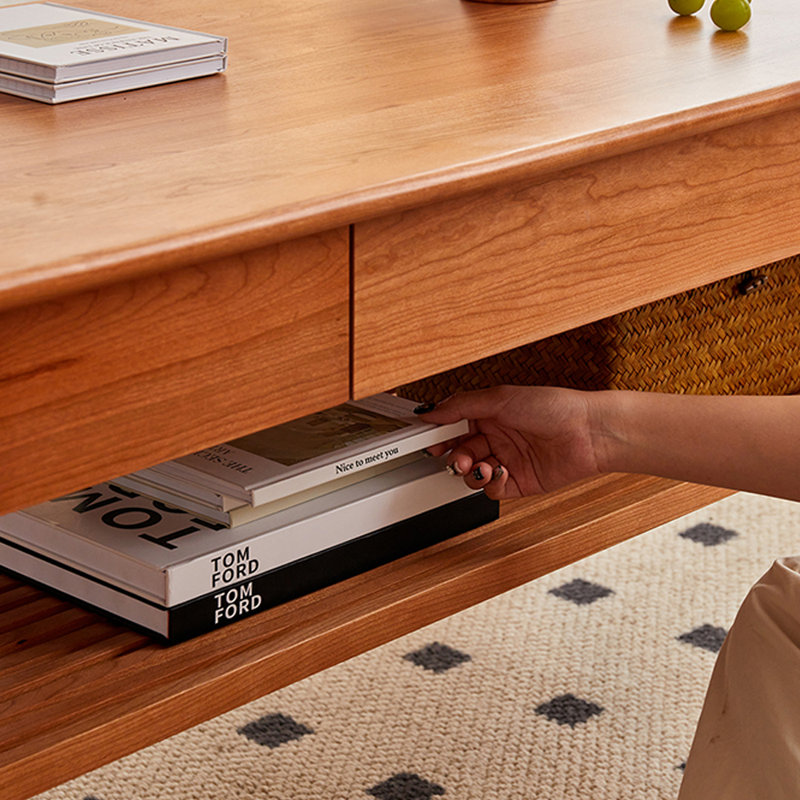Table basse Modern, H 23,62 po x L 39,37 po x l 21,65 po, Marron clair