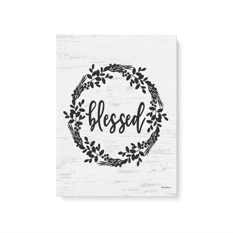Reproduction d'art «Blessed Wreath» par lettres et lignes, Toile non encadrée, L 36 x H 48, Ne s’applique pas