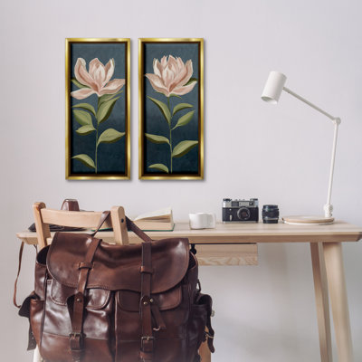 Petaled Blooms 2 PC Framed Floater Canvas Set by Jacob Q