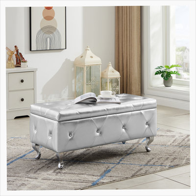Juilianna Glam Modern Upholstered Storage Bench