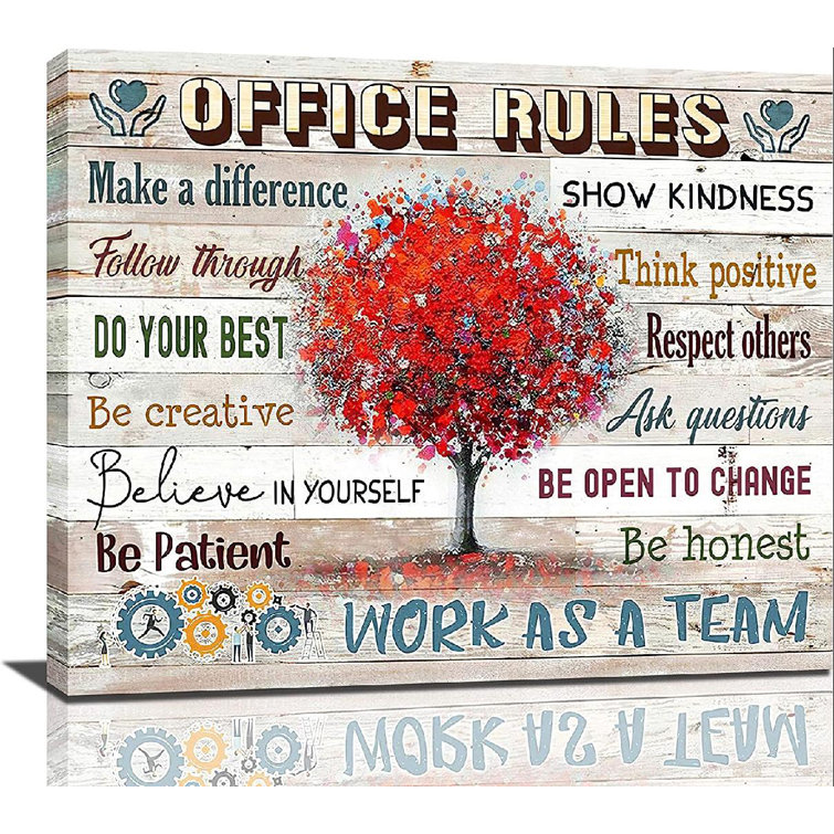 Cherrin My Sewing Room Rules - 1 Piece Rectangle Graphic Art Print on Wrapped Canvas on Canvas Graphic Art Trinx Size: 36 H x 24 W x 1.25 D