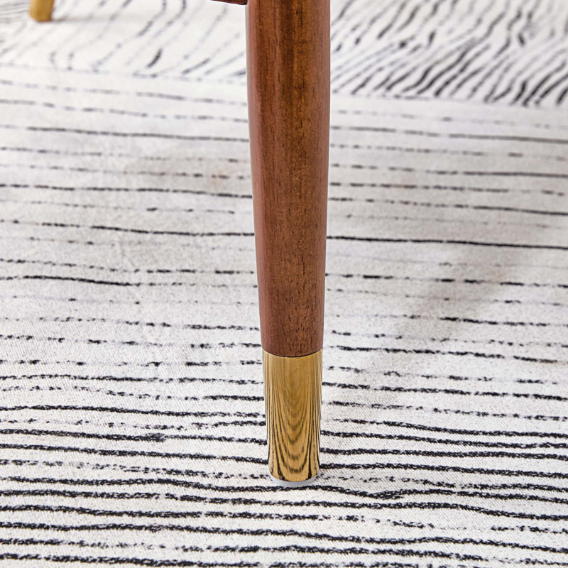 Chaise avec accoudoirs rembourrée Joharis, Velours noyer