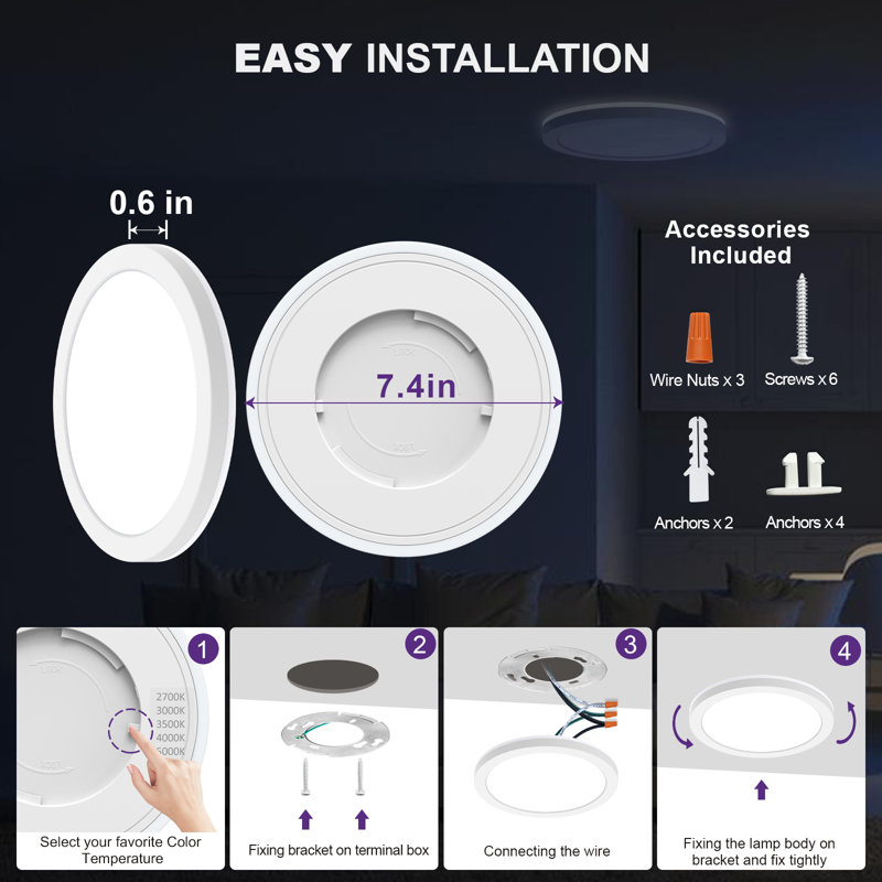 Julina Plastic LED Flush Mount