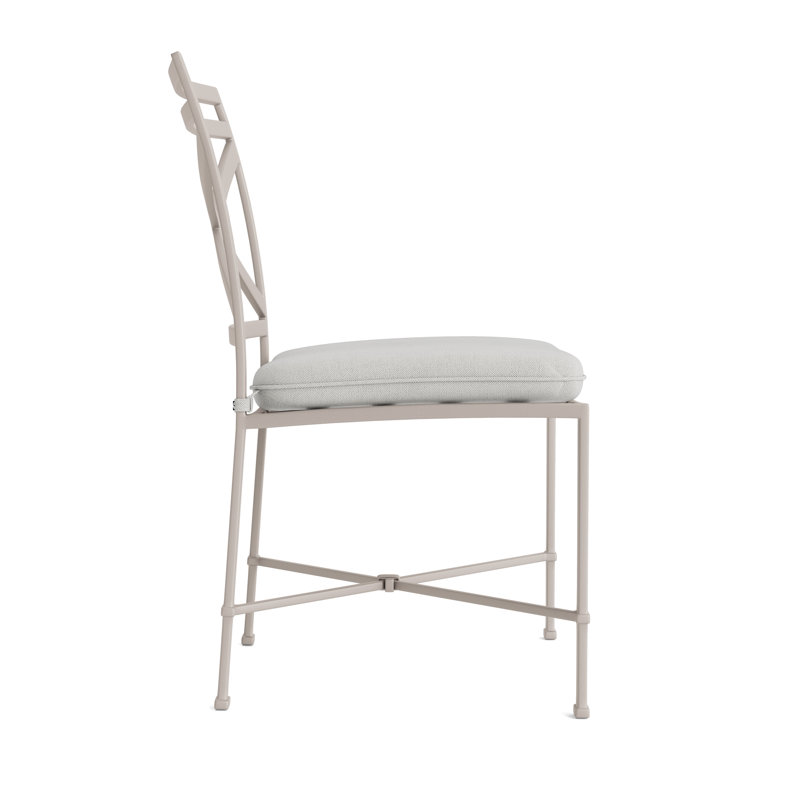 Venetian Outdoor Dining Side Chair, White, Fusion Dove, Dove Smooth