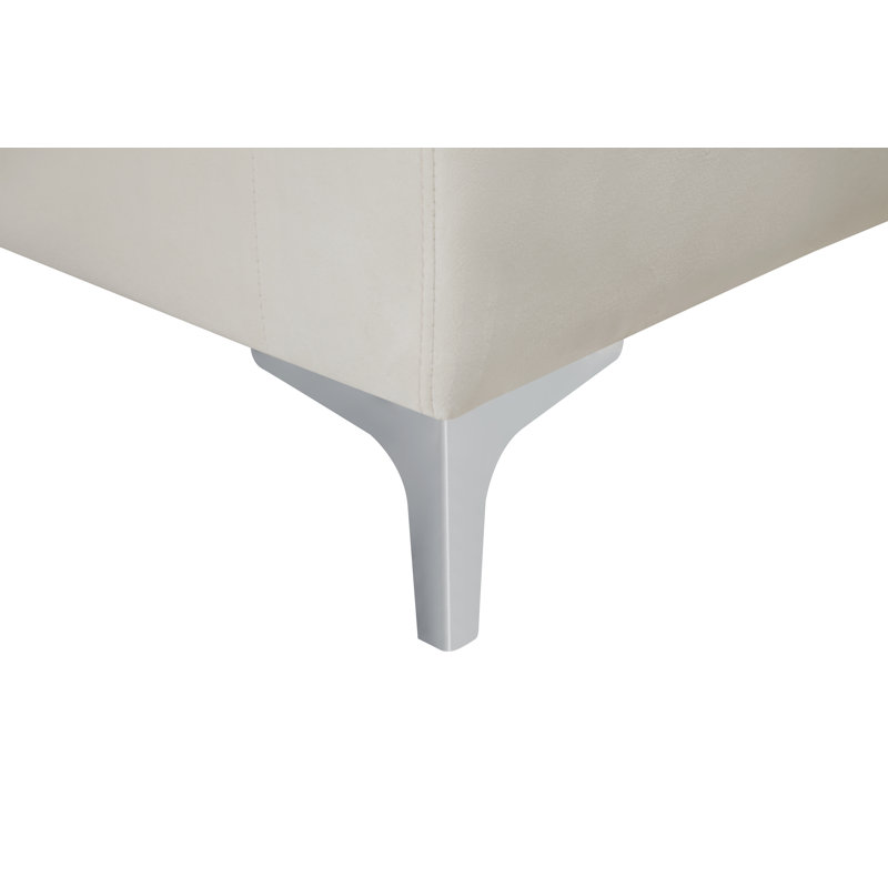 Naomi 58" Velvet Square Arm Loveseat, Cream Velvet