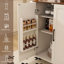 Chariot pour îlot de cuisine blanc avec plateau pliable et abattant