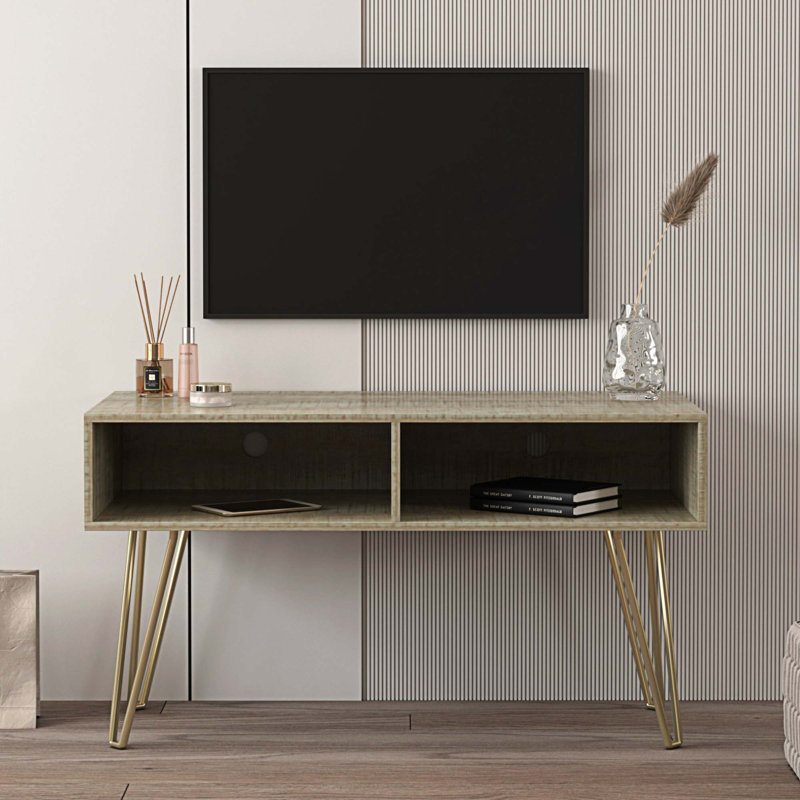 Meuble télé pour téléviseur de 55 po ou moins Albeiro, gris