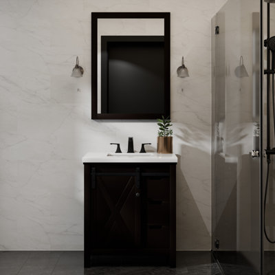 Marsyas 30 in W x 22 in D Bath Vanity, Faucet Set and 28 in Mirror