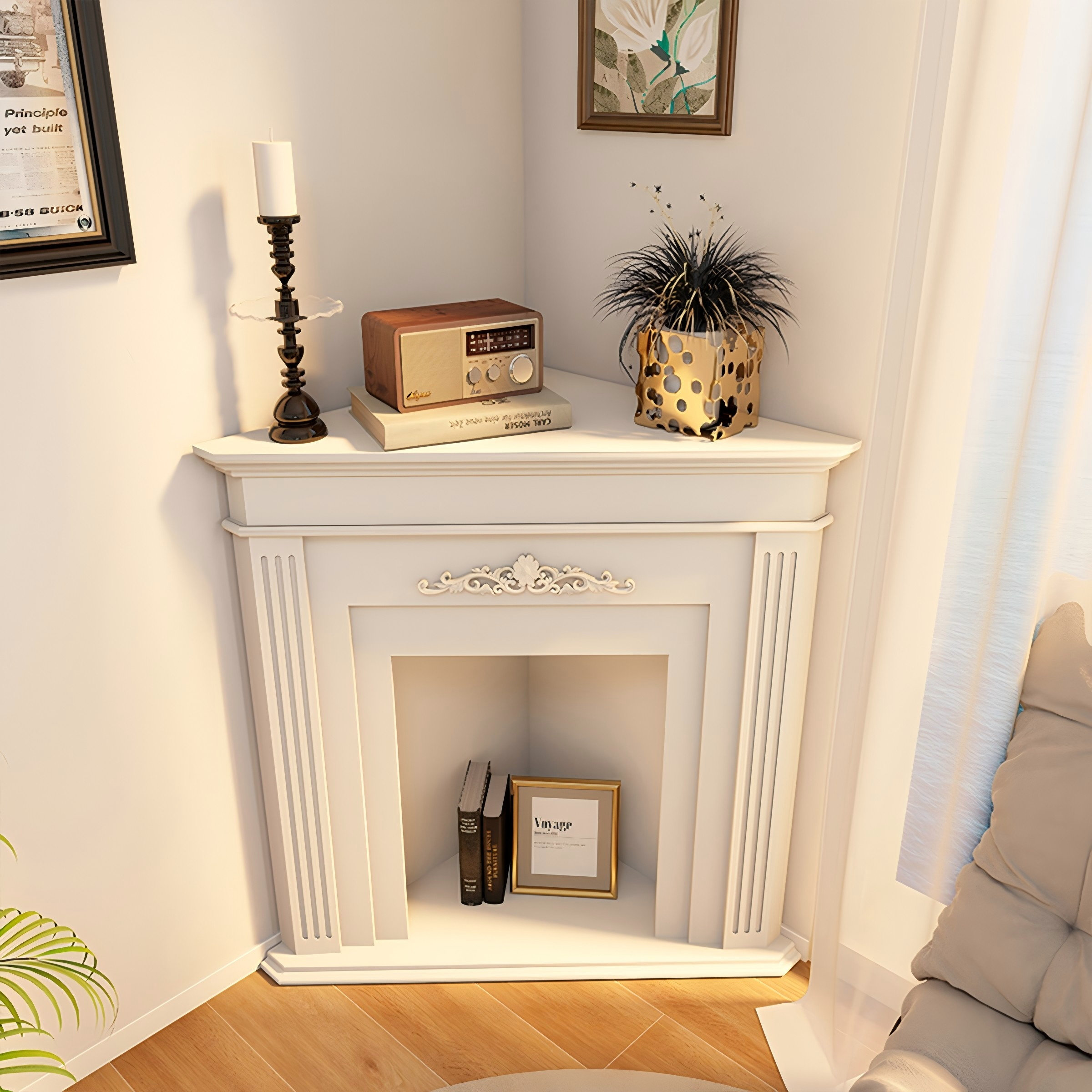 Triangular Fire Place Darby Home Co 38.58