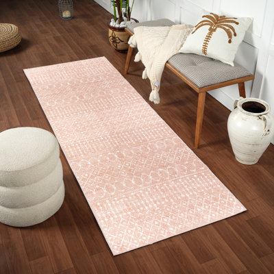 Modern Shaggy Area Pink/Cream