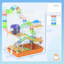 Cage à hamster de 18 po avec 5, tubes, tunnels, poignée de transport, orange, plat de nourriture, bouteille d'eau, roue d'exercice pour petits hamsters et tubes portatifs