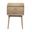 Table de chevet Nali, 2 tiroirs, bois de manguier sablé, boutons en laiton-2106712396