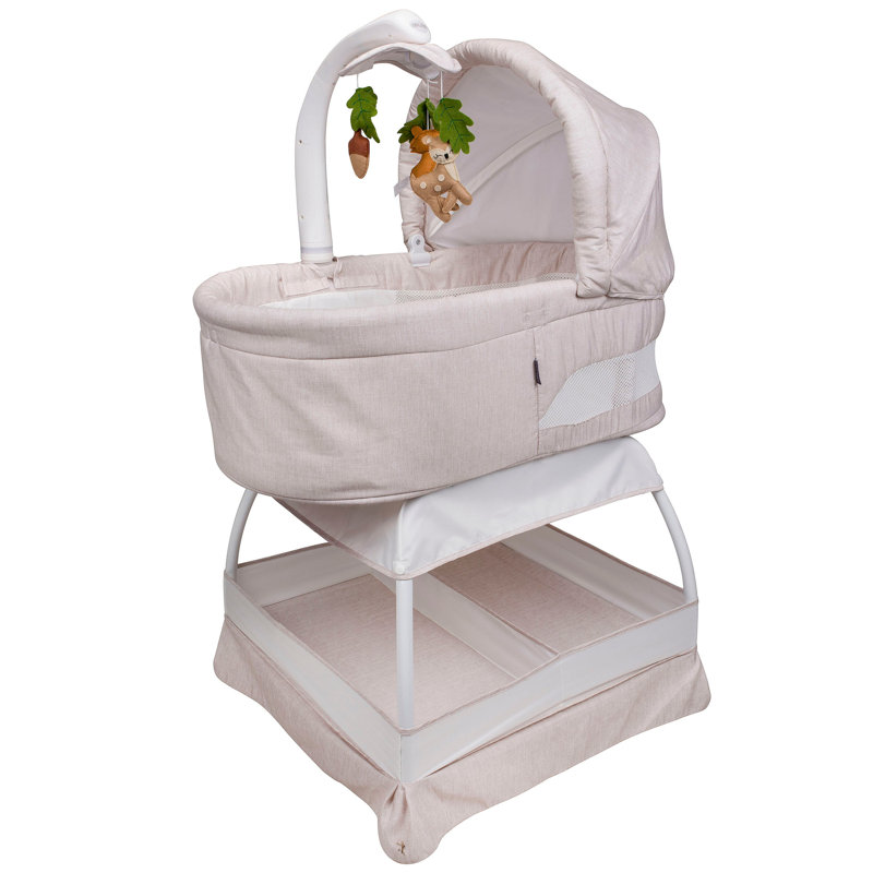 Bassinet with Bedding with Mattress, Wheat Melange