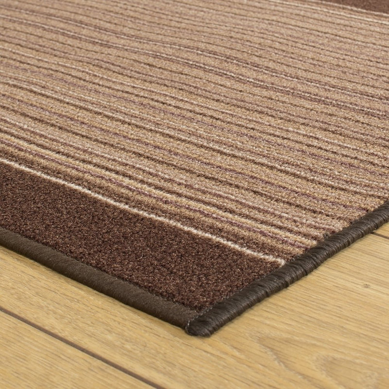 Baitz Looped/Hooked Brown Indoor Rug, Runner 150cm x 80cm
