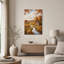 Tableau sur toile représentant un vignoble d'automne avec une maison en pierre et un ruisseau-540564626