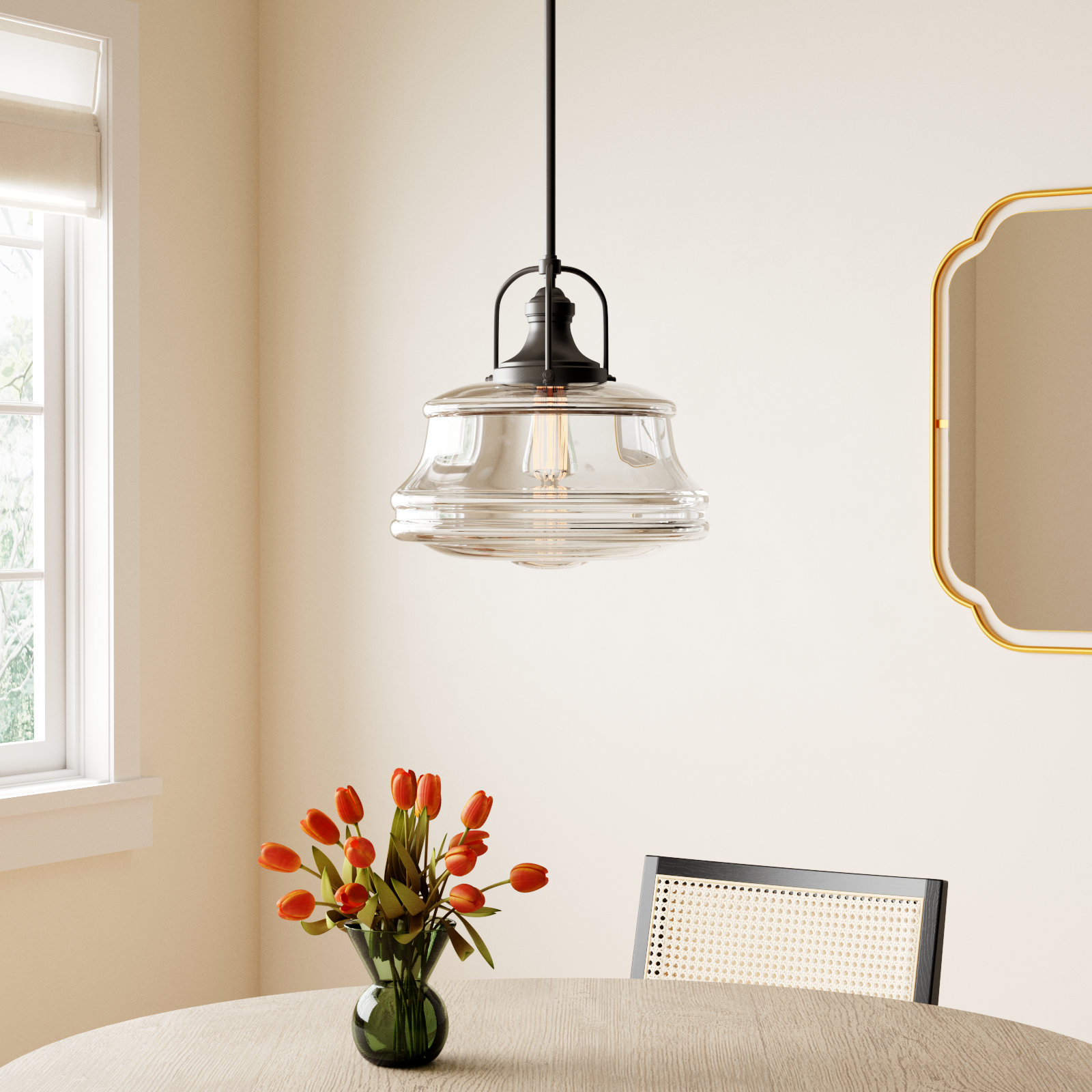 Truro 1-Light Adjustable Height Schoolhouse Pendant , English Bronze