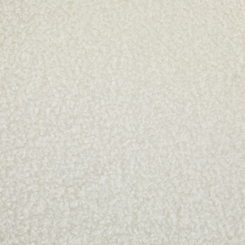 Ensemble de 2 chaises de salle à manger avec dossier coussiné, structure en bois massif, Naturel, Beige bouclé